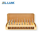 ELIJAH 30PCS/Set Dental Diamond Burs Drill Aluminum Burs Sterilization Block Dental Hospital Tool for High Speed Handpiece
