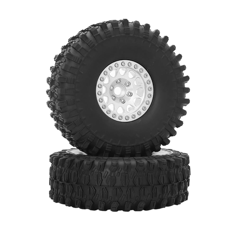 Metal 1.9 Beadlock Wheel Rim Tires Set for 1/10 RC Crawler Car Axial SCX10 III AXI03007 90046 TRX-4 Redcat GEN 8