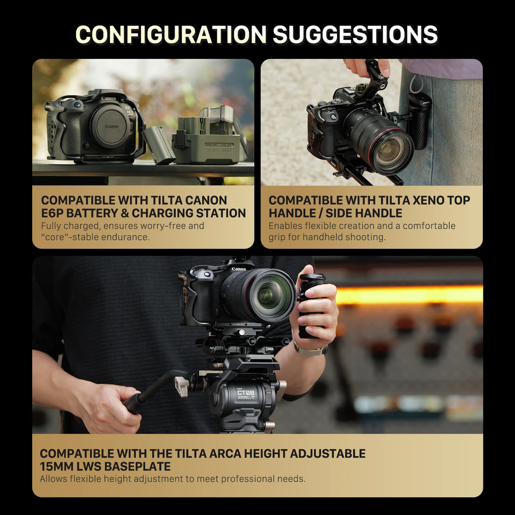 Tilta Camera Cage for Canon EOS R6 Mark III / R5 Mark II with cable clamp, top handle, Arca base