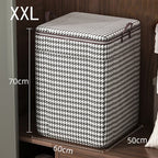 Houndstooth Storage Bag Large Capacity Folding Clothes Portable Wardrobe Sorting Clothes Storage Box With Handle For Bedding