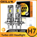 OXILAM 2Pcs 120W High Power H7 LED Bulb Turbo Headlight 6500K 22000LM 12V CSP Powerful Best H7 LED Diode approved H7 Mini Lamp