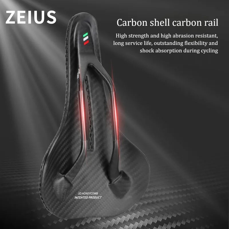 ZEIUS 3d Printed Bicycle Carbon Saddle Carbon fiber Comfortable Bicycle Saddle MTB Road bike Seat Saddle cushion Cycling parts