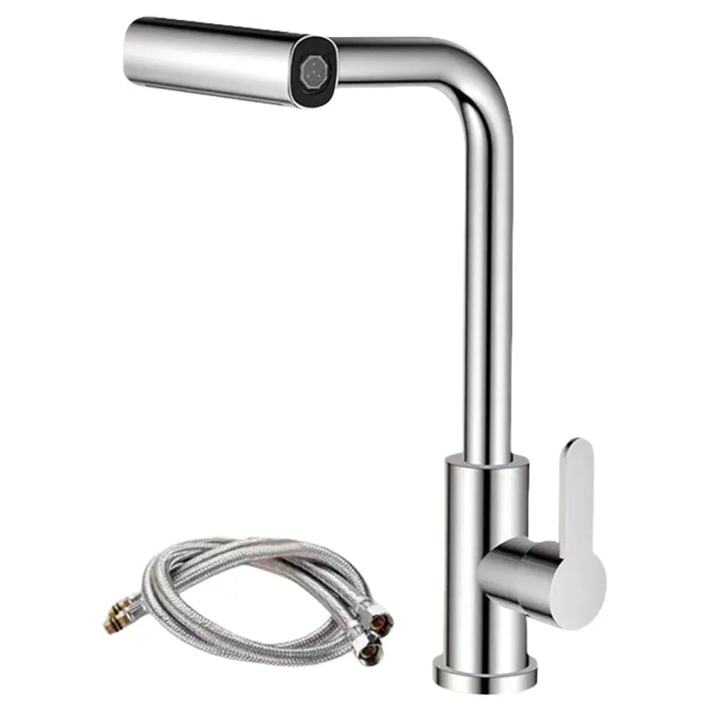 Stainless Steel Kitchen Faucet, Hot and Cold Mixing Tap, 4-Spray Modes Kitchen Faucet (Suitable for Farmhouse Kitchens, RVs, Lau