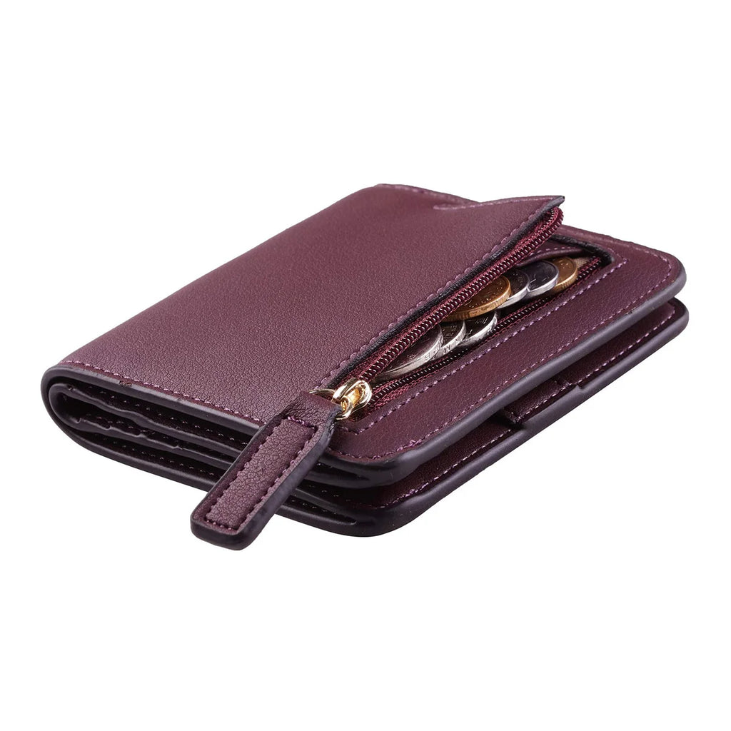 Wallet for Women RFID Blocking Small Compact Bifold Leather Pocket Wallet Ladies Mini Purse with ID Window