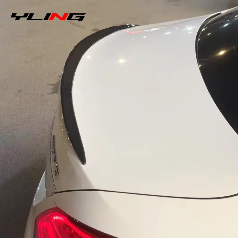 For Mercedes Benz Accessories C-Class W205 AMG 2015+ C43 C63 C200 C250 C300 C400 Car Rear Trunk Spoiler Lip Trim Gloss Black Rub