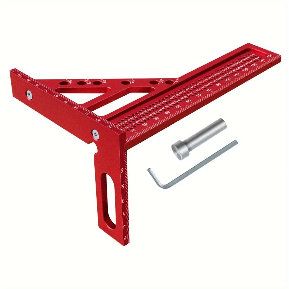 Lengthened Multi Angle 3D Square Protractor Drafting Triangle Metric Multi-angle Set Square with Angle Positioning Dowel Pin