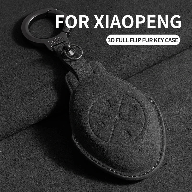 Suede Leather Car Key Case for Xiangpeng Xpeng P5 P7 G3 G6 G9  X2 N5 F30 H93 X9 2019 2020 2021 2022 2023 Remote Fob Shell Case