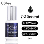 Gollee 0.5-1s Fast drying lashes glue Latex-free Eyelash Extensions Glue 5ml Professional Waterproof eyelash extension supplies