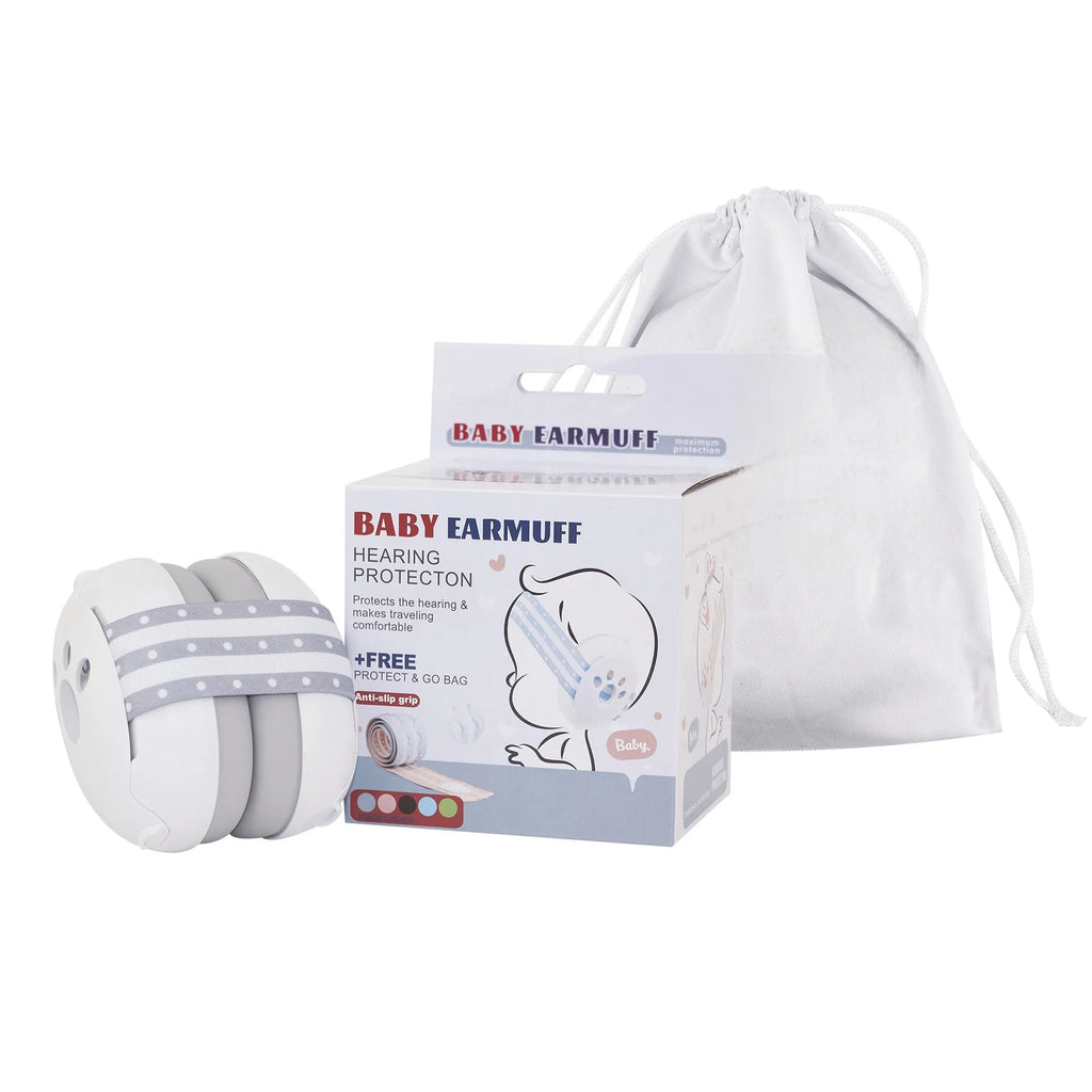 Baby Noise-Reducing Earmuffs Adjustable 2-in-1 Mini Headset for Sleep & Airplane