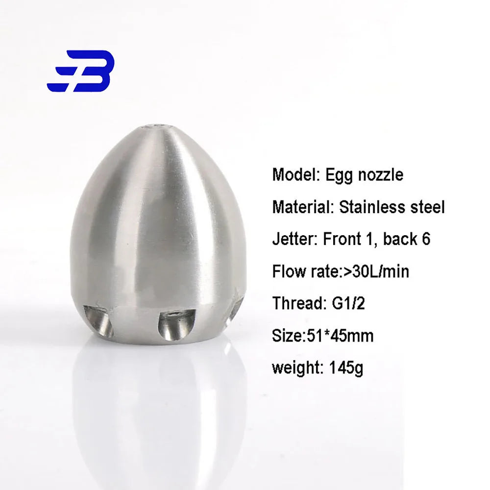 G1/2 Inch Sewer Dredging Nozzle, Municipal Pipeline Drainage Injector, High-Pressure Cleaning Machine, Dredging Vehicle Nozzle