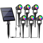 1/2/4/6 Lights RGB Solar Spotlight IP65 Waterproof Solar Light Outdoor Garden Light For Christmas Halloween Party Decor