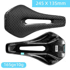 RYET 3D Printed Full Carbon Bike Saddle, 135/145/155mm MTB Gravel Road Seat