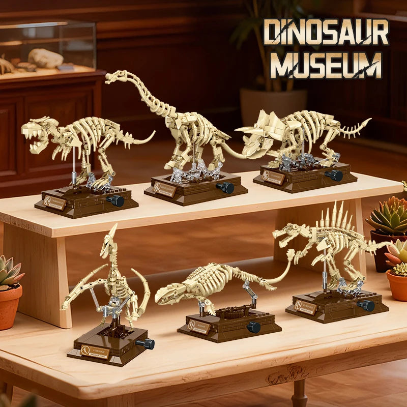 MOC Dinosaur Series Triceratops Tyrannosaurus Rex Keel Model Ornament Children's Puzzle Assembly Toy Gift Building Block