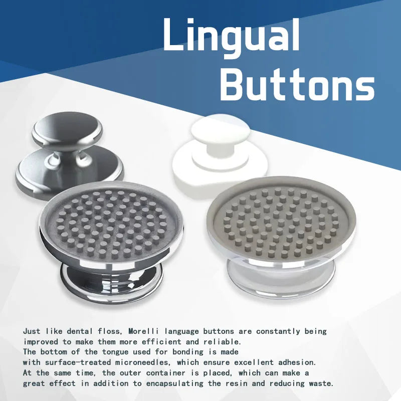 50Pcs/Box Dental Orthodontic Lingual Buttons Metal Bondable Monoblock Mesh Hole Base Composite Buttons Dentistry Accessories