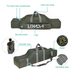 Fishing Bag Portable Folding Fishing Rod Reel Bag Fishing Pole Gear Tackle Tool Carry Case Carrier Travel Storage Bag Organizer
