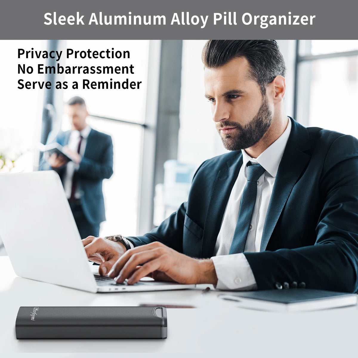 Serfeymi Metal Weekly Pill Organizer - 7-Day Travel Pill Case w/ Spare Gasket | Dosette Box, Tablet & Medicine Holder