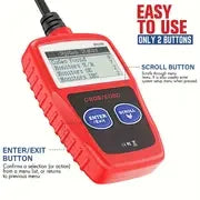 MS309 OBD2 Scanner Diagnostic Code Reader, Check Engine Fault Code Tool, Red/Black