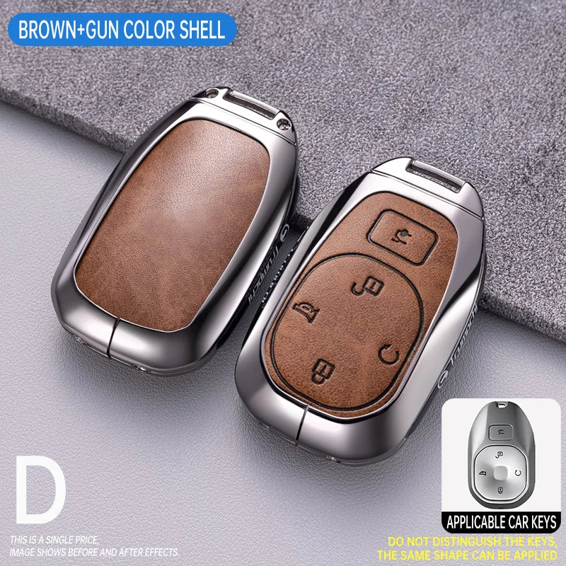 Car Zinc Alloy Key Case Holder Cover For GAC Trumpchi GS7 GS8 GM8 GS5 GA6 GM6 GN8 Empow J15 J16 2023 2022 5Buttons Key Shell