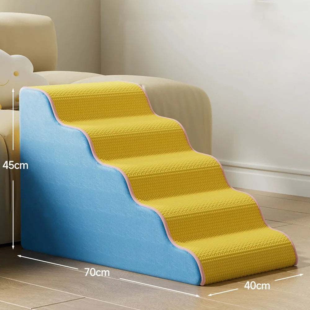 3/4/5 Step Dog Cat Ramp Ladder Pet Stair Memory Foam Sponge Dogs Sofa Removable Washable Training Pet Ramp Stairs Pet Supplies