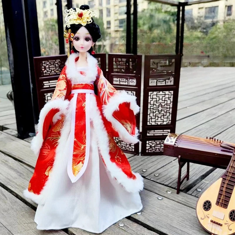 30cm Chinese Style Girl Doll with Removable Ancient Dress, 11 Joints, 1pc
