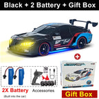 4WD RC Drift Car With LED Light 2.4G Radio 20KM/h High Speed Remote Control Racing Cars Vehicle Model Toy Gift for Boy Girl Kid