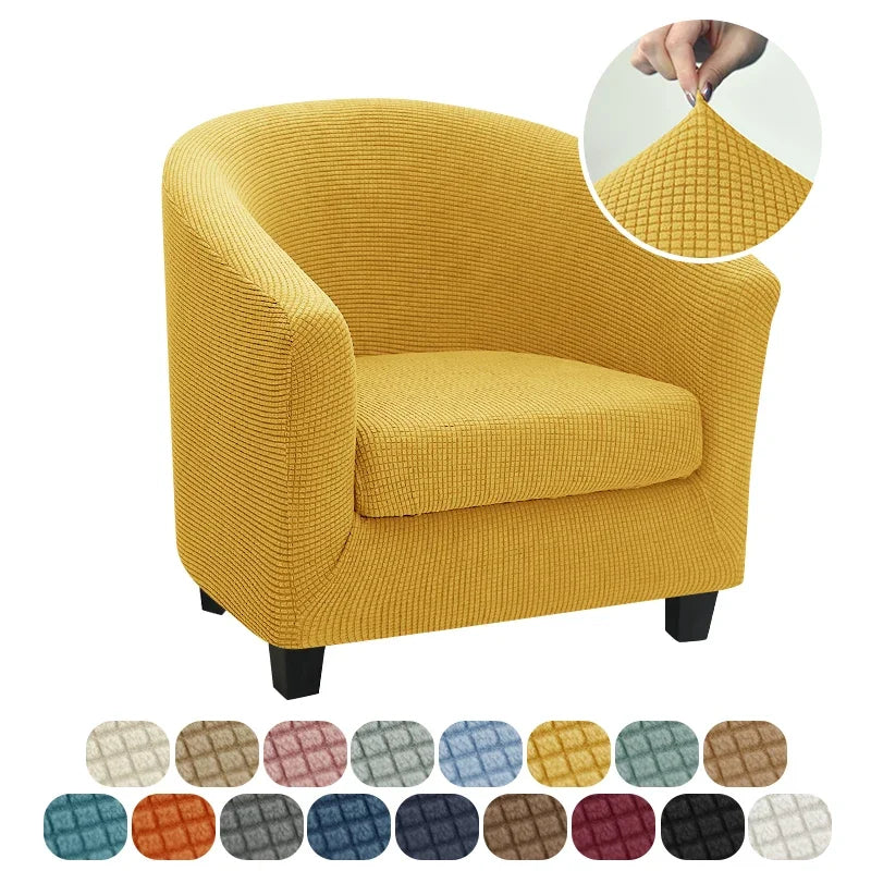 Jacquard Club Tub Chair Cover Stretch Accent Armchair Slipcover Cushion Cover Elastic Single Sofa Slipcovers for Living Room