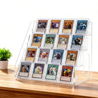 4 Tier Acrylic Trading Card Display Stand, Holds 16 Graded Cards Clear Shelf for PSA BGS SGC Slabs, Toploaders, TCG Sports Cards