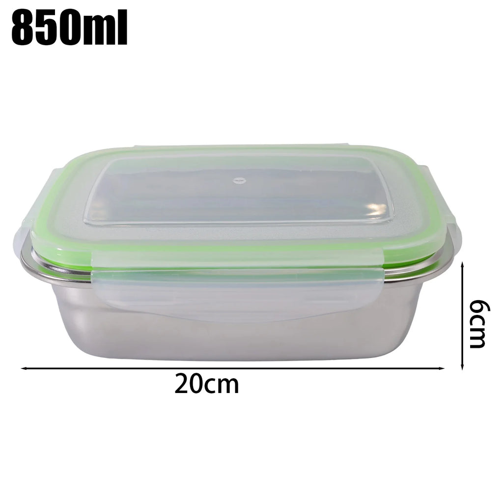 350/550/850ML Large Stainless Steel Food Container Thickened Camping Picnic Box Leak-proof Sealed Refrigerator Lunch Bento Boxes