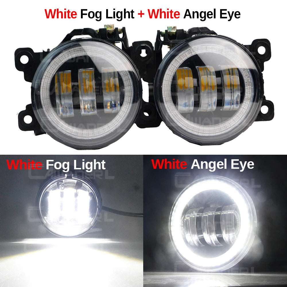 2 Pieces 90MM Round Angel Eye LED Fog Light For Suzuki Jimny 1998-2017 30W H11 Adjustable Car Front Fog Daytime Running Lamp DRL
