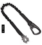 Quick Locking Elastic Safety Rope A Tactical Double End Hanging Buckle Elastic Safety Rope Sling 1/2 Point Bungee Gun Strap Hook