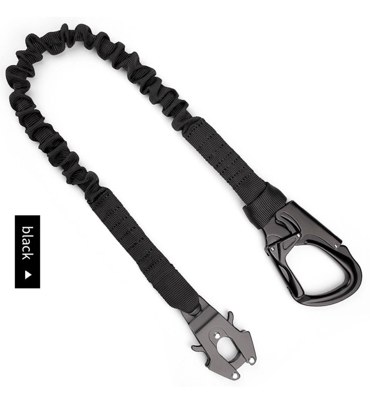 Quick Locking Elastic Safety Rope A Tactical Double End Hanging Buckle Elastic Safety Rope Sling 1/2 Point Bungee Gun Strap Hook