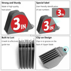 8pcs Hair Clipper Guide Combs Fit Most Size Wahl Clippers Limit Comb With Cutting Lengths From 1.25-3 Inch Attachments For Wahl
