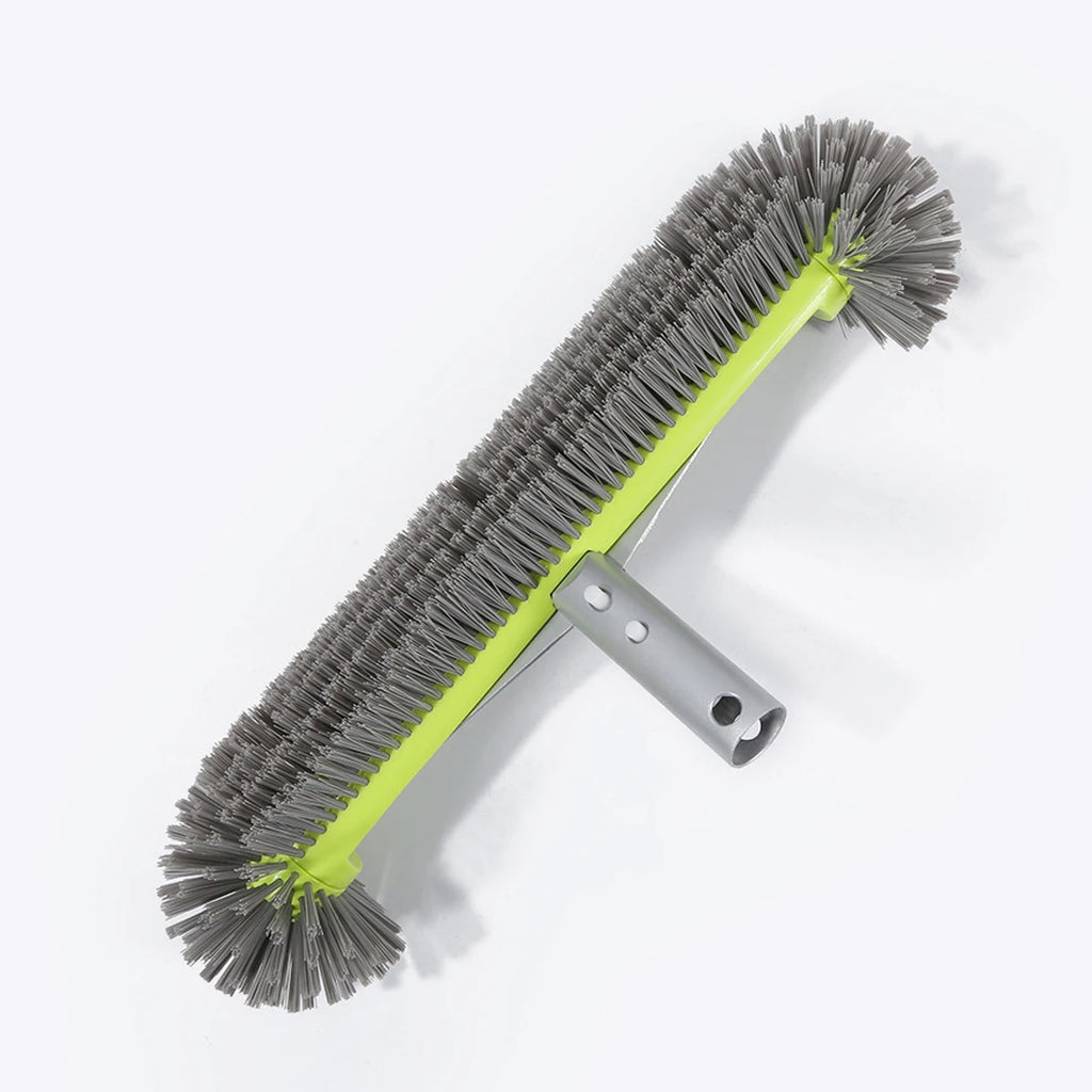 Heavy Duty 17.5" Pool Brush Head 7 Rows Bristles Reinforced Aluminum Back EZ Clip for Pool Walls Steps Inground Above Ground