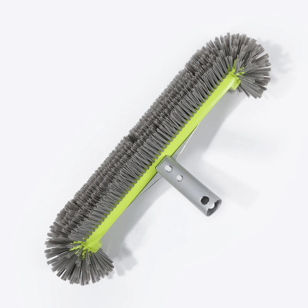 Heavy Duty 17.5" Pool Brush Head 7 Rows Bristles Reinforced Aluminum Back EZ Clip for Pool Walls Steps Inground Above Ground