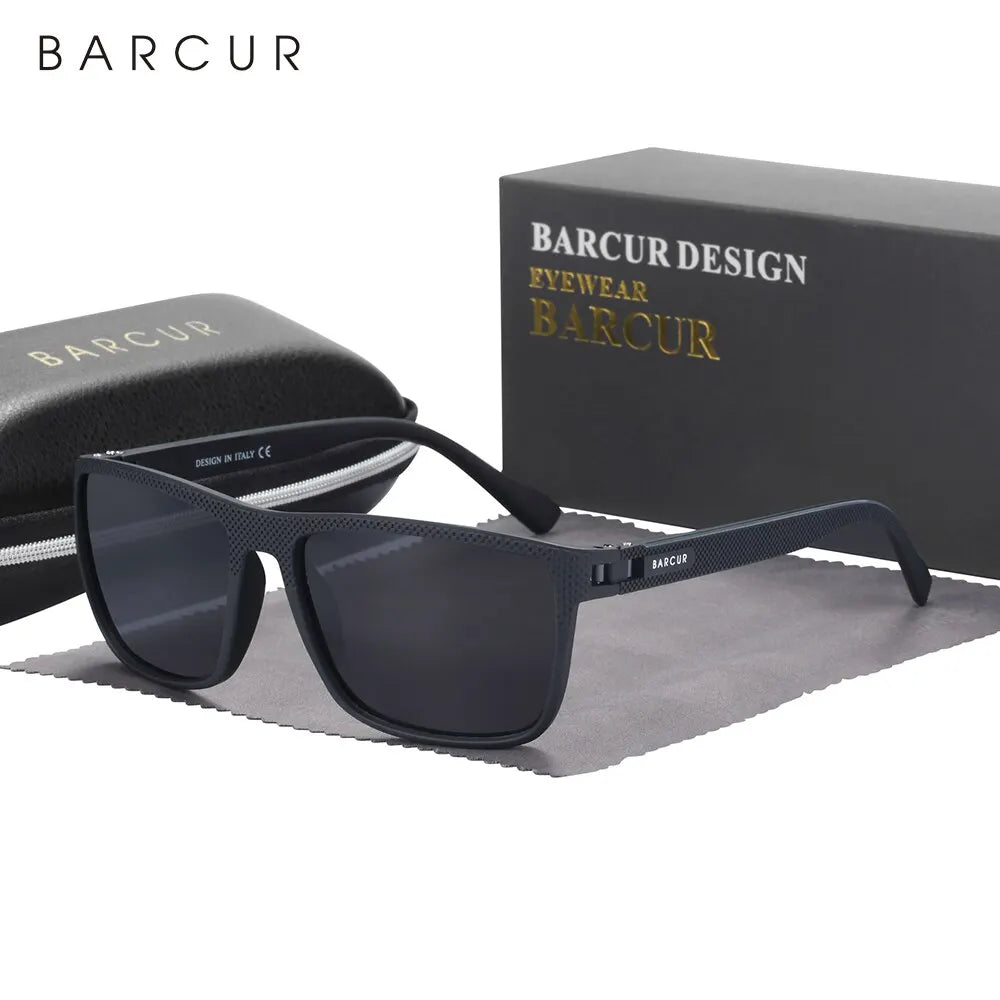 BARCUR Design TR90 Sunglasses Men Polarized Light Weight Sports Sun Glasses Women Eyewear Accessory Oculos UVAB Protection