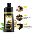 Black Hair Dye Shampoo with Ginseng Extract, 500ml, 5 Min Gray Coverage for Men & Women
