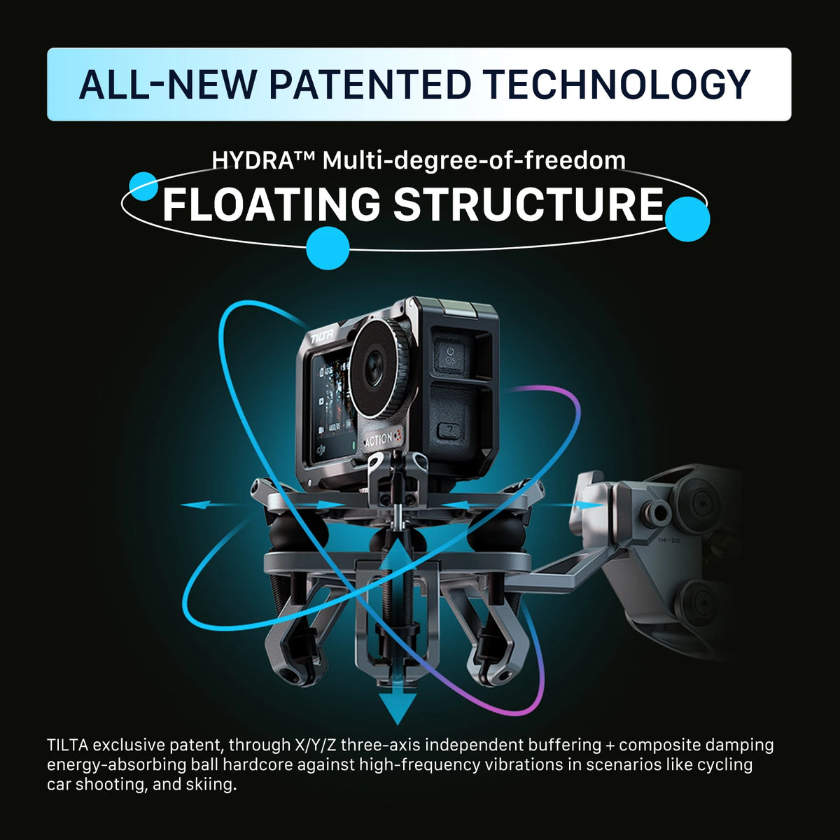 TILTA HDA-T15 Hydra Alien Mini Shock Absorbing Arm Car Shooting E-Suction Cup For DJI Osmo Pocket 4 Pocket 3 for insta360 X4