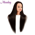 Mannequin Head 100% Synthetic Hair Hairdresser Training Head With Tripod Manikin Cosmetology Doll Head For Braiding Styling