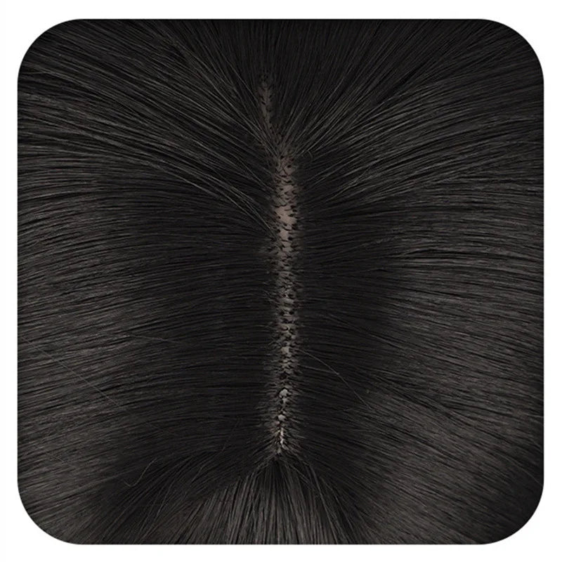 Cosplay wig hat long straight synthetic high temp fiber, breathable cap, natural black