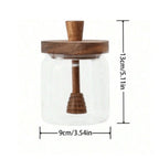 1/3/5PCS Glass Sealed Tank Honey Jar With Wooden Lid Mixing Rod Wood Dip Sticks Transparent Home Sealed Jar Kitchen Storage