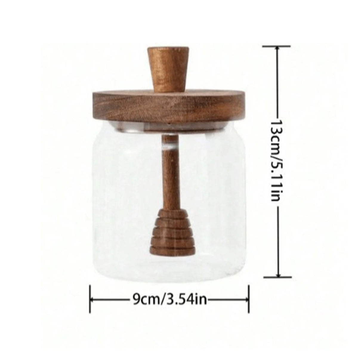 1/3/5PCS Glass Sealed Tank Honey Jar With Wooden Lid Mixing Rod Wood Dip Sticks Transparent Home Sealed Jar Kitchen Storage