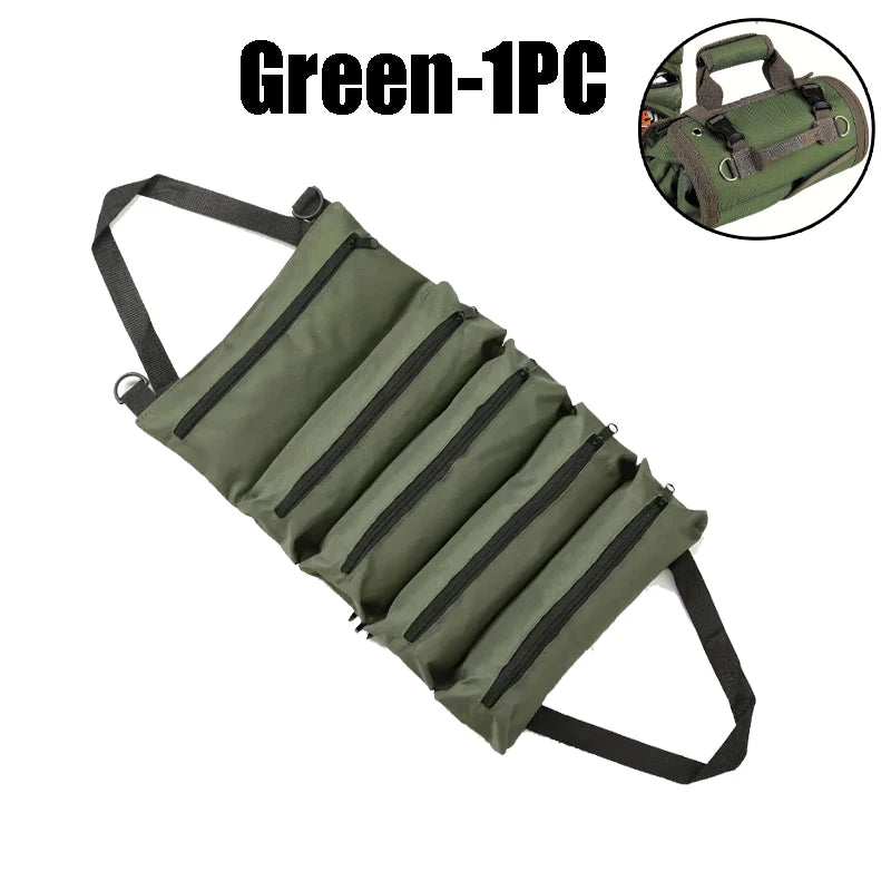 Heavy-Duty Multi-Purpose Professional Multi-Pocket Tool Roll Portable Organizer with Multiple Compartments for Hardware DIY