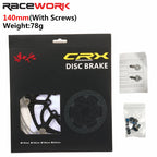 RACEWORK Carbon Fiber Bike Disc Brake Rotor MTB Road Bicycle Ultralight 6 Bolts Floating Rotor 140mm 160mm 180mm Brake Disc