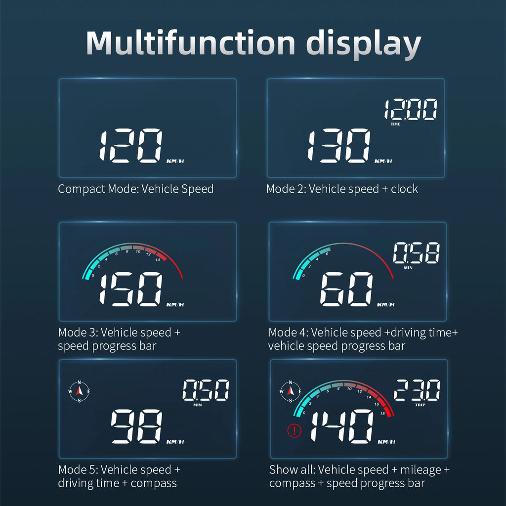 AD Head Up Display Windshield Projector M22 Car GPS HUD Universal Digital GPS Speedometer Km/h LCD Projection On Glass Car Speed
