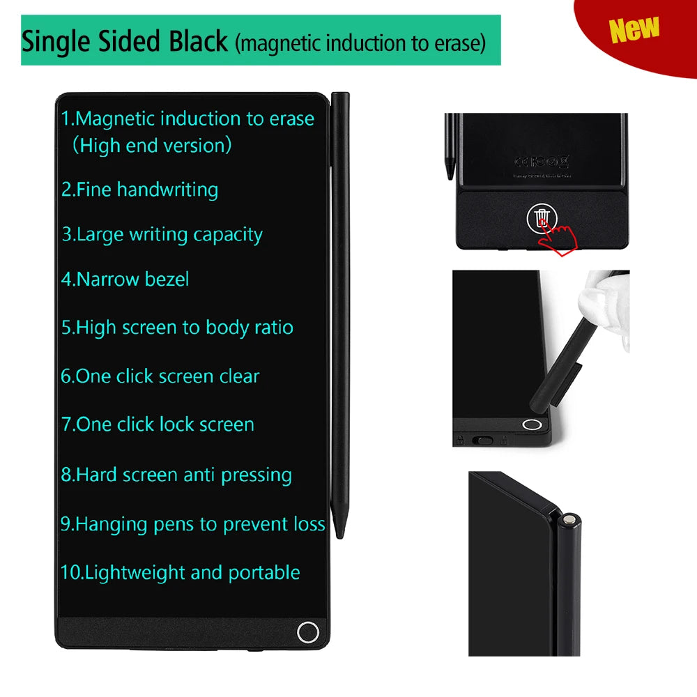 6.5-inch Screen Superfine Handwriting LCD Writing Board Meeting Magnetic Single/Double Sided Pad Liquid Drawings Tablet