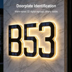 12CM Solar Lighted House Number Outside Light-up LED Address Number Waterproof House Number Light Address Sign Home Decor