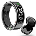 R11C Display Screen Smartring Men Women Gesture Swipe Video Waterproof Smart Ring Charging Case Health Monitor For Android IOS