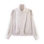 HH Autumn Faux Leather Jacket For Women Casual Solid Long Sleeve Zipper Pu Leather Coats New Fashion Female Streetwear