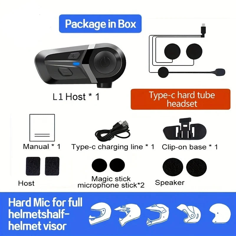 Bluetooth 5.3 Wireless Motorcycle Helmet Headset Hands-free Call Phone Motorcycle Waterproof Earphone Music Player Moto Helmet