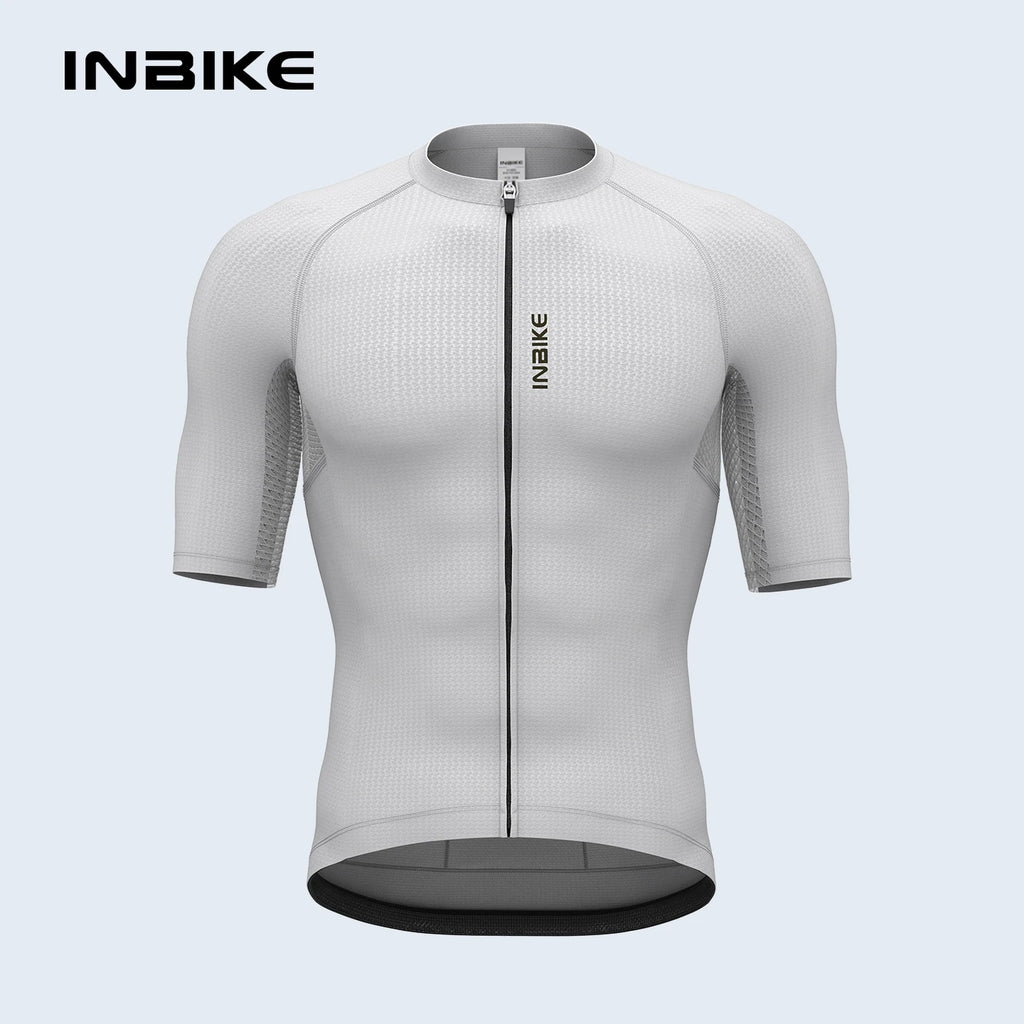 INBIKE Men's Cycling Jersey Short Sleeve Breathable Mesh Summer Bike Shirt, Black/Green/Grey, EU S-XXL
